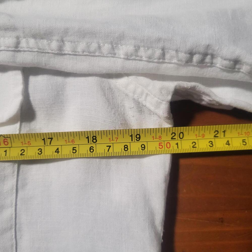 CAMIXA by Celina Di Pisa Women's White Linen Button-Down Shirt - Sz S Classic - Picture 6 of 9